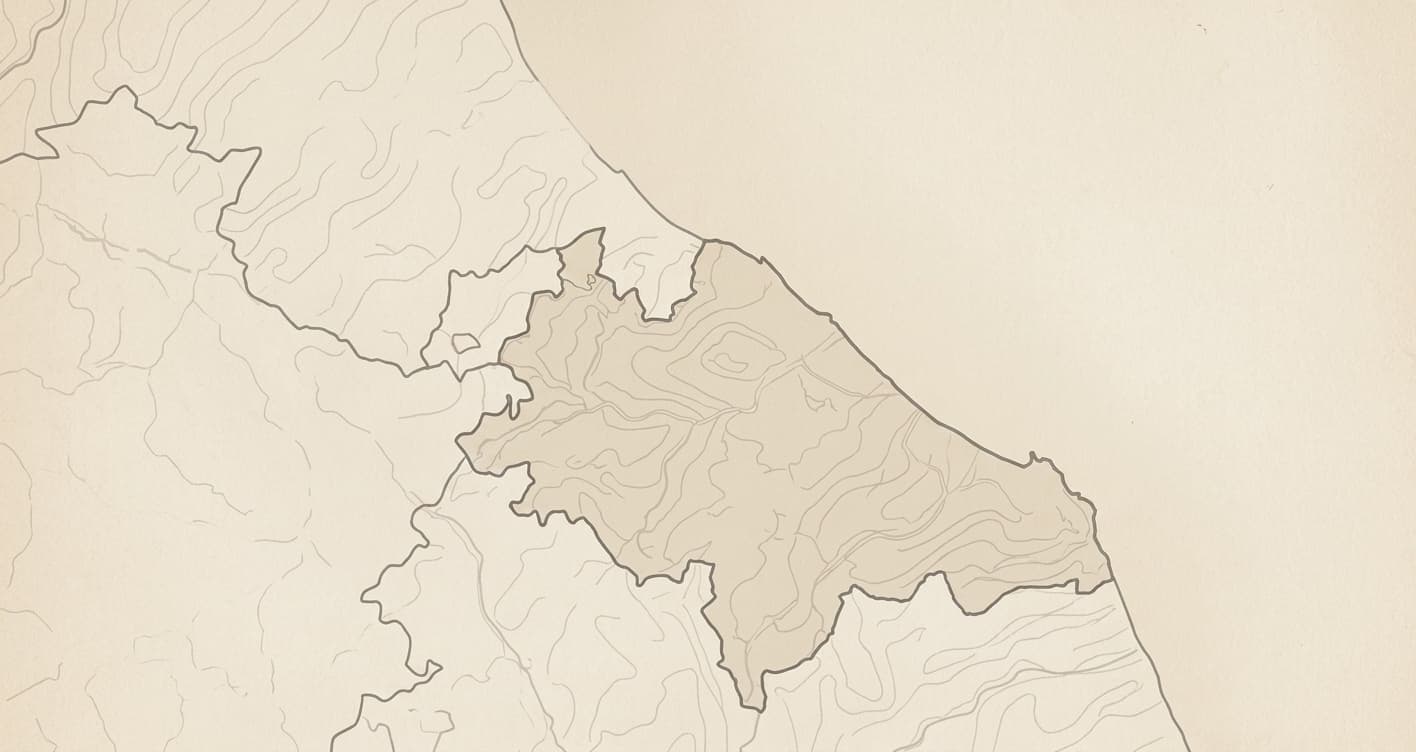 Mappa della provincia di Pesaro-Urbino con i siti archeologici